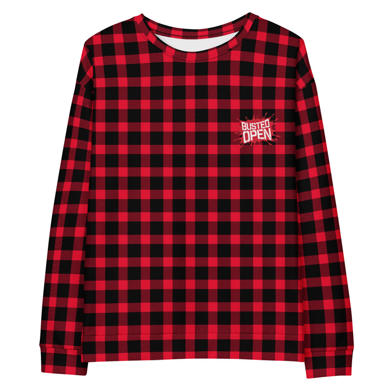 Busted Open: Plaid PJ Sweatshirt