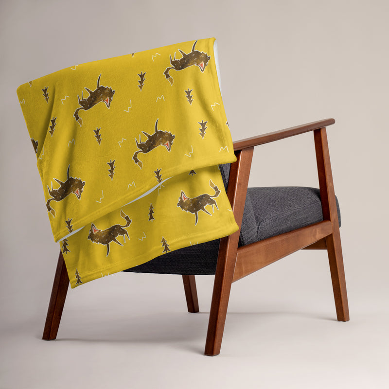 Earwolf Presents: Wolf Pack Yellow Throw Blanket