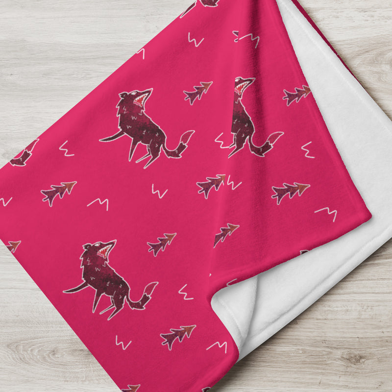 Earwolf Presents: Wolf Pack Pink Throw Blanket