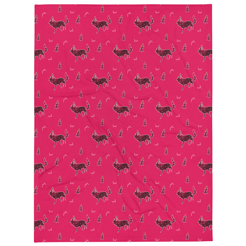 Earwolf Presents: Wolf Pack Pink Throw Blanket