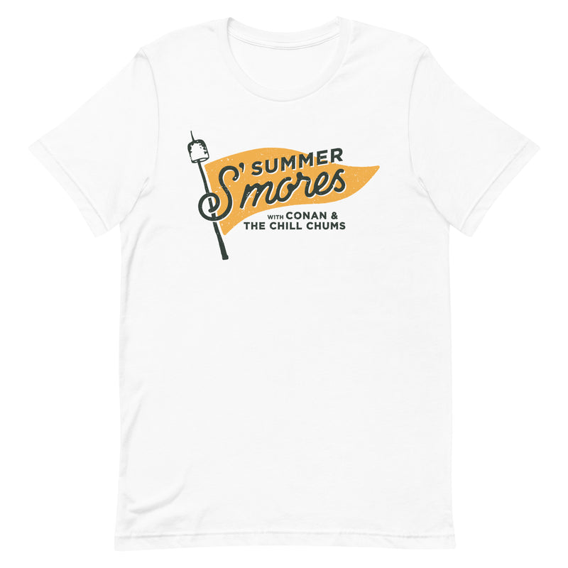 Conan O'Brien Needs A Friend: Summer S'mores 24 White Pennant T-shirt